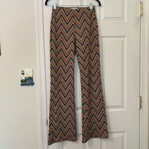 Urban Outfitters Multicolored Chevron Groovy Bryn Pull On Flare Pants